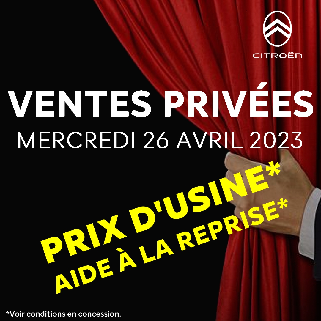 Ventes Privées : mercredi 26 avril 2023